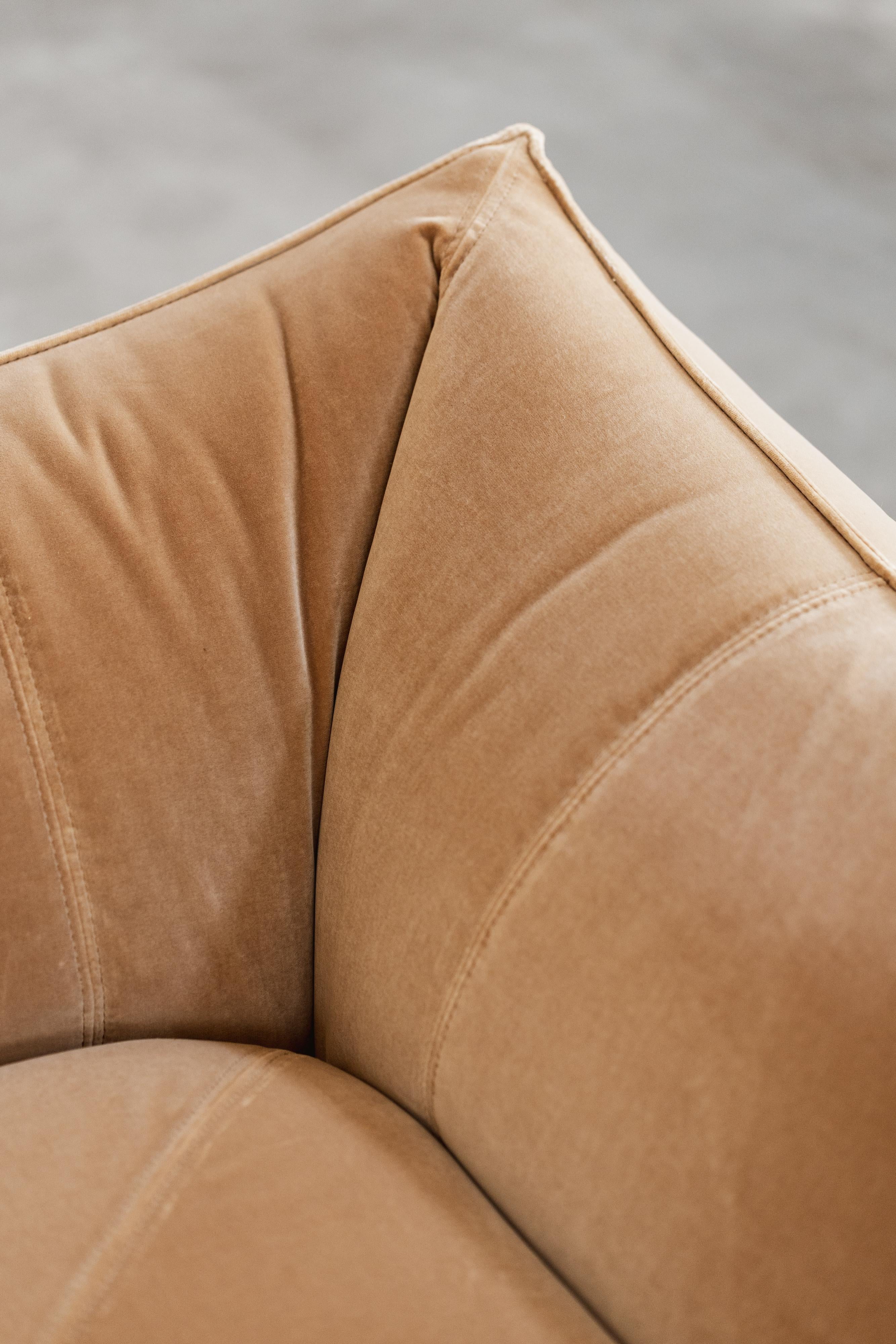 Velvet Mario Bellini “Le Bambole” Modular Sofa for B&B Italia, 1971, Set of 2 For Sale
