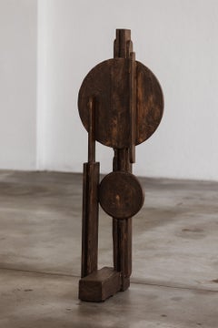 Aldo Guarnieri Sculptural Totem in Varnished Wood, 1970