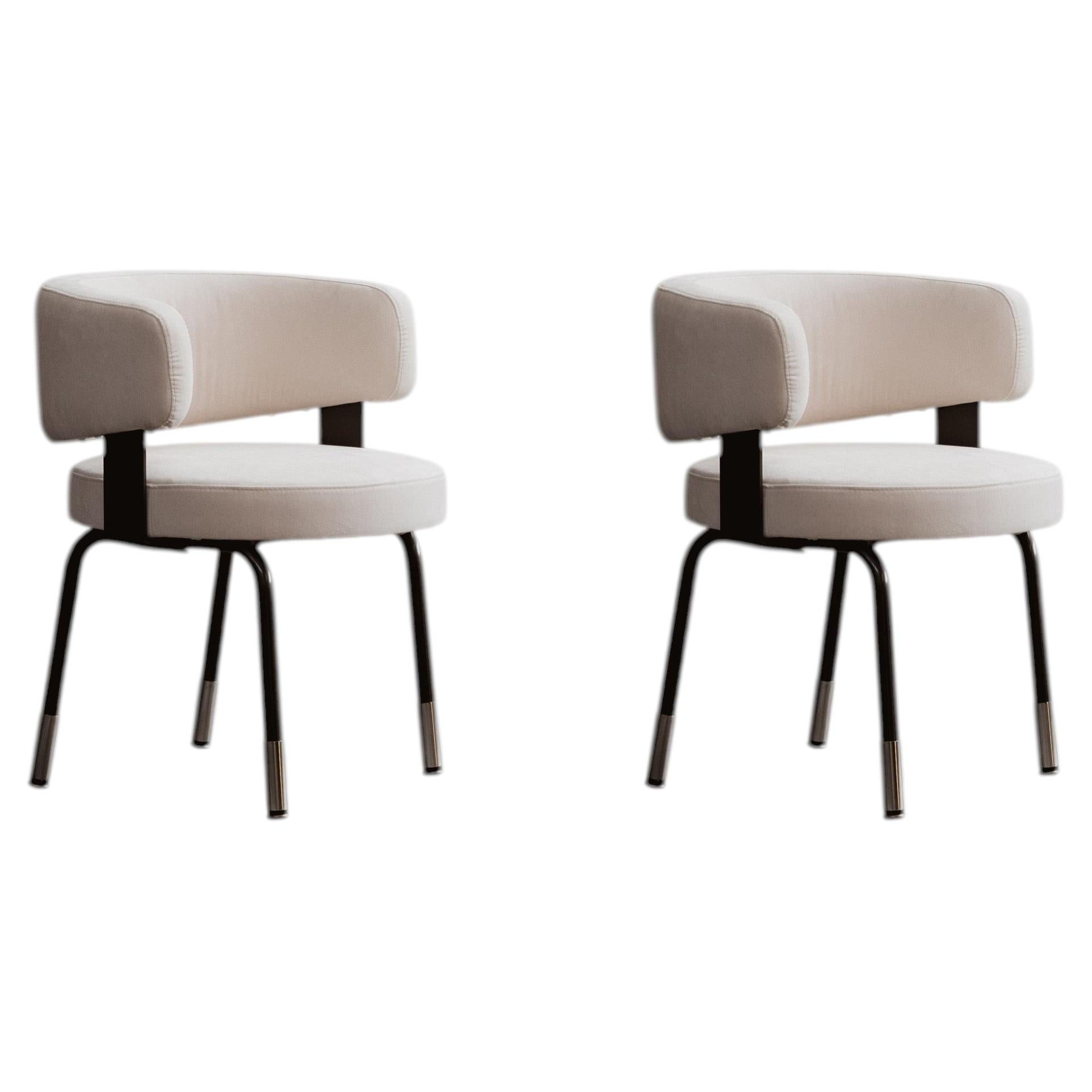 Chaises de salle à manger Gianni Moscatelli pour Formanova, velours blanc, 1968, lot de 2