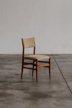 Chaise de salle à manger Gio Ponti 646 « Leggera » pour Cassina, velours beige sable, 1952