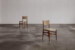 Chaises Gio Ponti 646 « Leggera » pour Cassina, velours beige sable, 1952, lot de 2