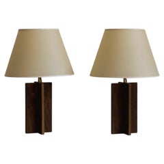 "Croisillon" Table Lamps in the Style of Jean-Michel Frank, 1940s, Set of 2