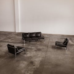 Set da salotto “Stringa” di Gae Aulenti per Poltronova, 1962, set da 3 pezzi