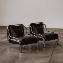 Gae Aulenti “Stringa” Armchairs for Poltronova, 1962, Set of 2