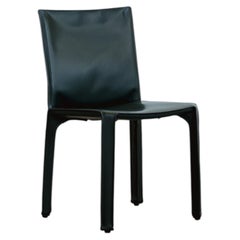 Mario Bellini "CAB 412” Chair for Cassina, Dark Green Leather, 1978
