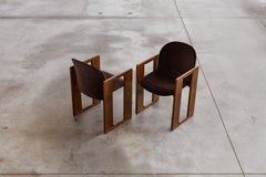 Afra & Tobia Scarpa "Dialogo" Chairs for B&B Italia, Velvet, 1973, Set of 2