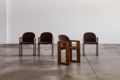 Afra & Tobia Scarpa "Dialogo" Chairs for B&B Italia, Velvet, 1973, Set of 4
