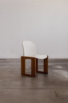 Afra & Tobia Scarpa "Dialogo" Chair for B&B Italia, White Linen, 1973