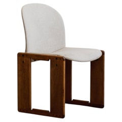 Afra & Tobia Scarpa "Dialogo" Chair for B&B Italia, White Linen, 1973