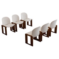 Sillas «Dialogo» de Afra y Tobia Scarpa para B&B Italia, lino blanco, 1973, juego de 6