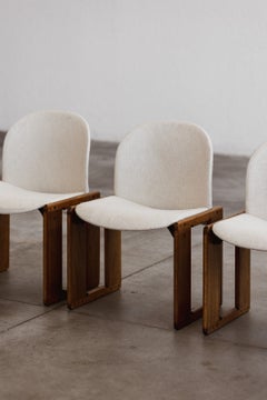 Sillas «Dialogo» de Afra y Tobia Scarpa para B&B Italia, lino blanco, 1973, juego de 6
