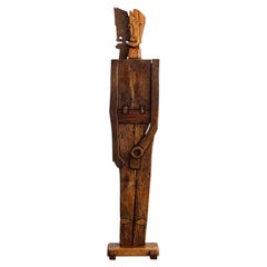 Sculpture figurative primitive en bois, Italie, années 1970