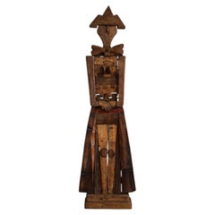 Sculpture figurative moderniste en bois, Italie, années 1970