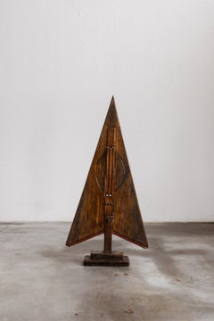 Sculpture géométrique abstraite en bois, Italie, années 1970