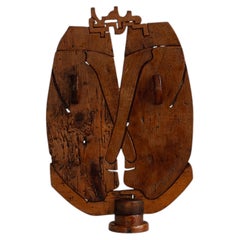 Cubist Abstract Wooden Sculpture, Italy, 1970s