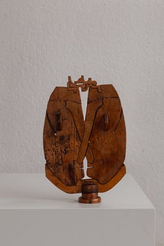 Cubist Abstract Wooden Sculpture, Italy, 1970s