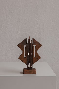 Geometric Totemic Wooden Sculpture, Italy, 1970s