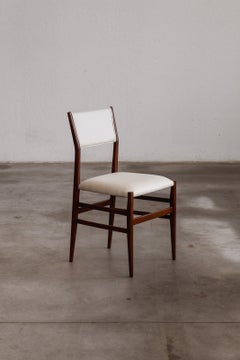 Chaise de salle à manger Gio Ponti 646 « Leggera » pour Cassina, velours ivoire, 1952
