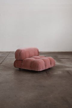 Mario Bellini "Camaleonda" Easy Chair for B&B Italia, Pink Velvet, 1970