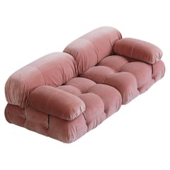 Sofá «Camaleonda» de Mario Bellini para B&B Italia, terciopelo rosa, 1970, juego de 2