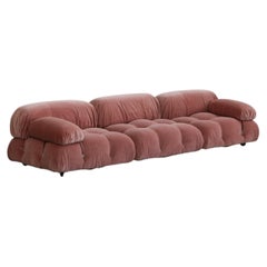 Sofá «Camaleonda» de Mario Bellini para B&B Italia, terciopelo rosa, 1970, juego de 3