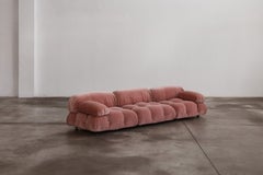 Sofá «Camaleonda» de Mario Bellini para B&B Italia, terciopelo rosa, 1970, juego de 3