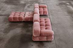 Mario Bellini "Camaleonda" Sofa for B&B Italia, Pink Velvet, 1970, Set of 5