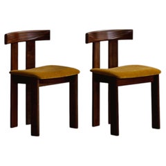 Luigi Vaghi Dining Chairs for Former, Amber Velvet, 1968, Set of 2