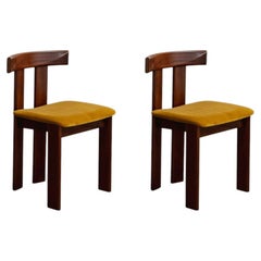 Luigi Vaghi Dining Chairs for Former, Amber Velvet, 1968, Set of 2