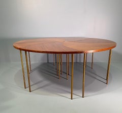 Six Peter Hvidt Teak and Brass Model 523 Tables