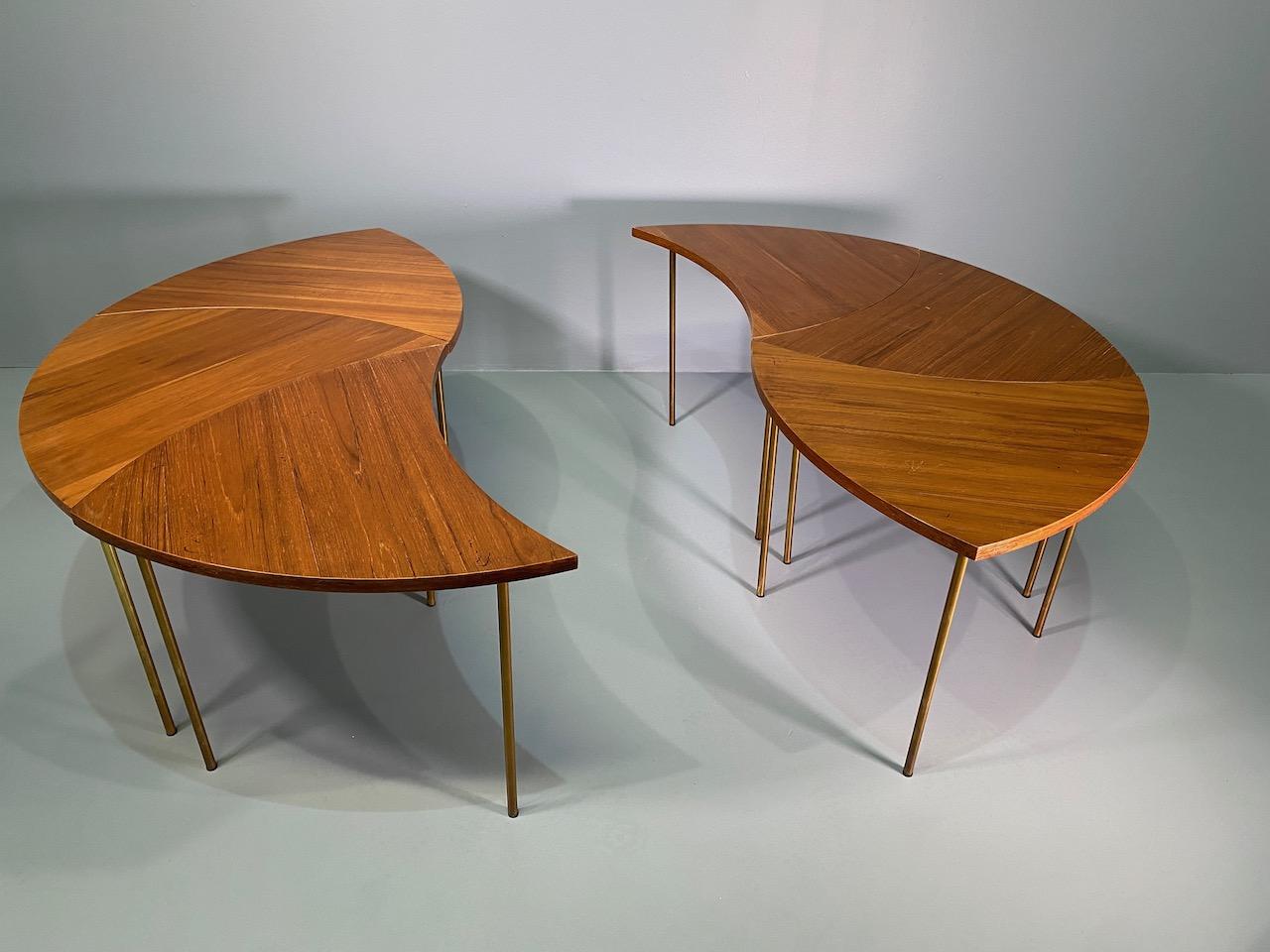Six Peter Hvidt Teak and Brass Model 523 Tables For Sale 1
