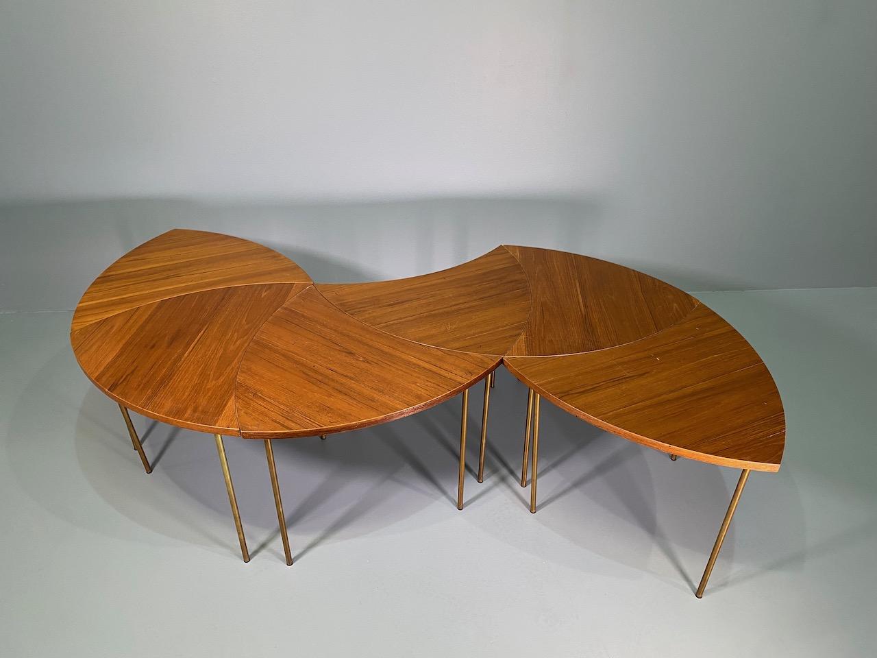 Six Peter Hvidt Teak and Brass Model 523 Tables For Sale 2