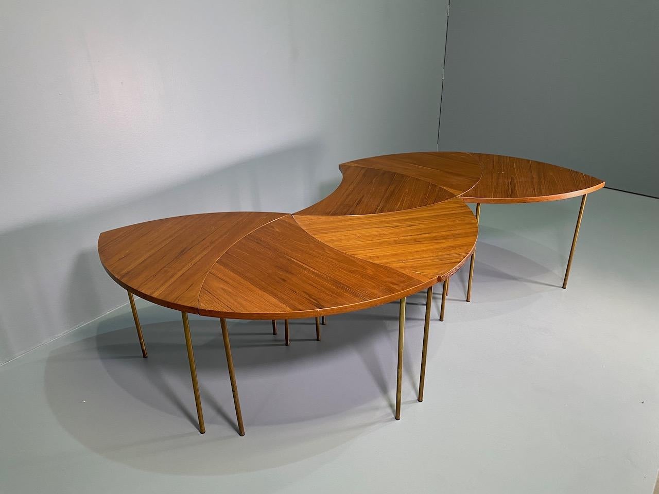 Six Peter Hvidt Teak and Brass Model 523 Tables For Sale 8