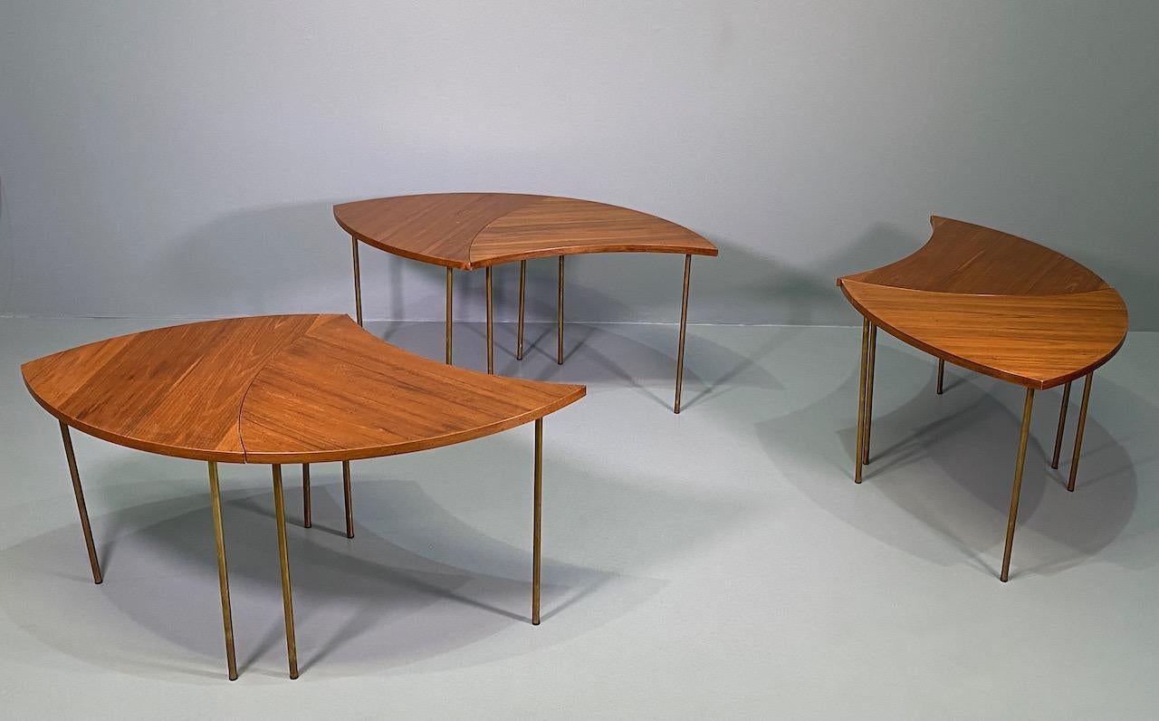 Six Peter Hvidt Teak and Brass Model 523 Tables For Sale 11