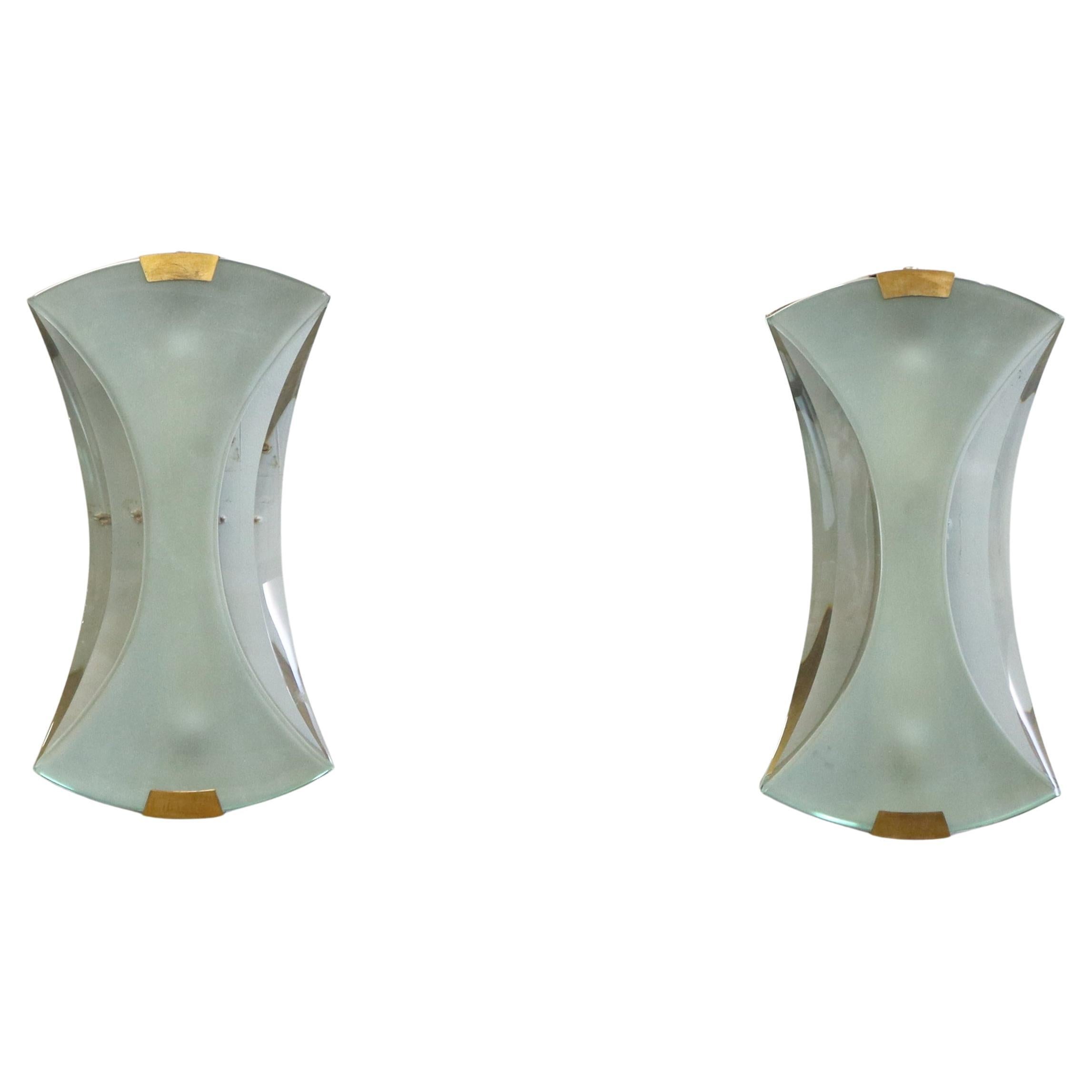Max Ingrand Per Fontana Arte Rara Coppia Di Applique Modello 2225