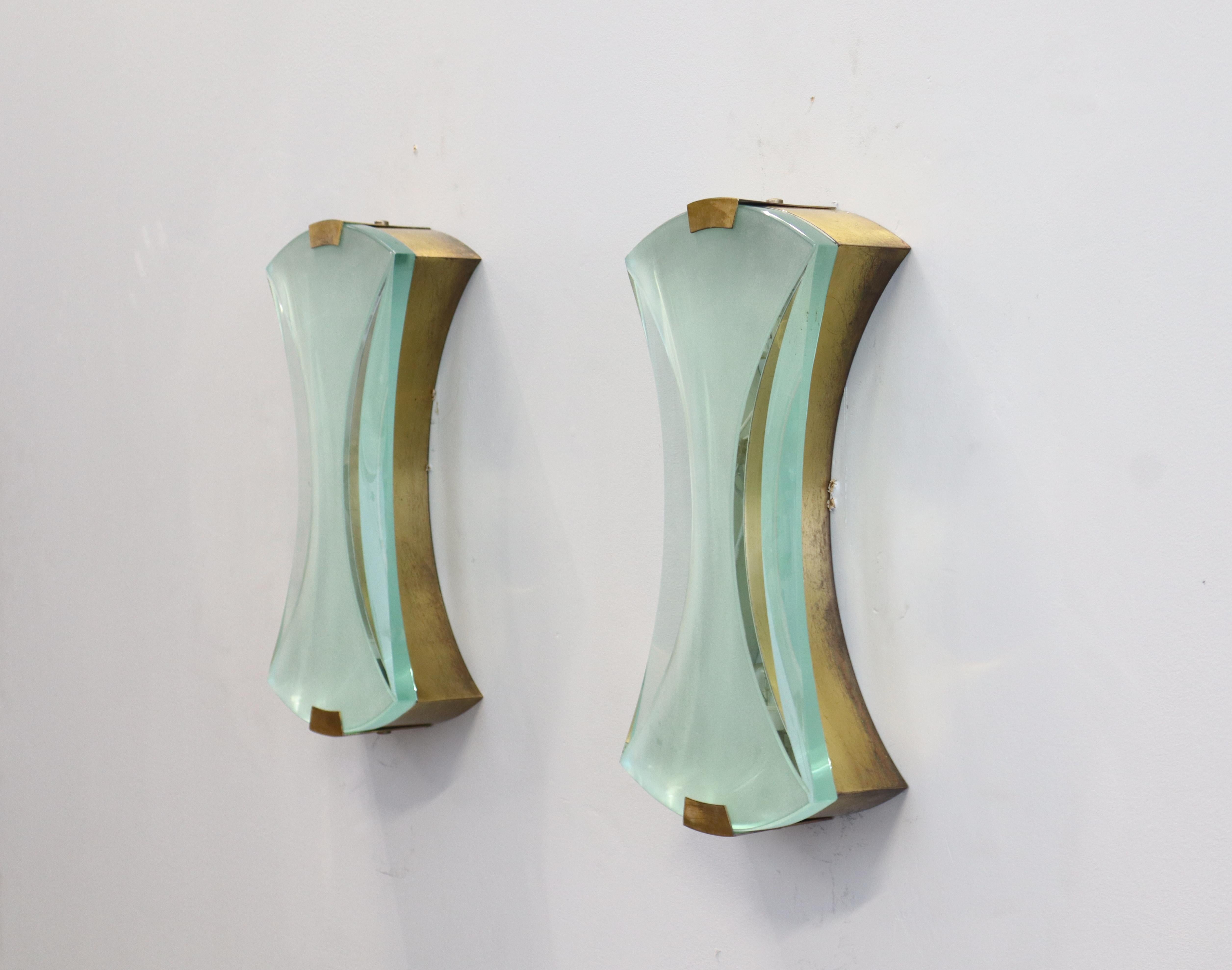 Max Ingrand Per Fontana Arte Rara Coppia Di Applique Modello 2225 en Excelente estado para la venta en Rovereta, Repubblica di San Marino
