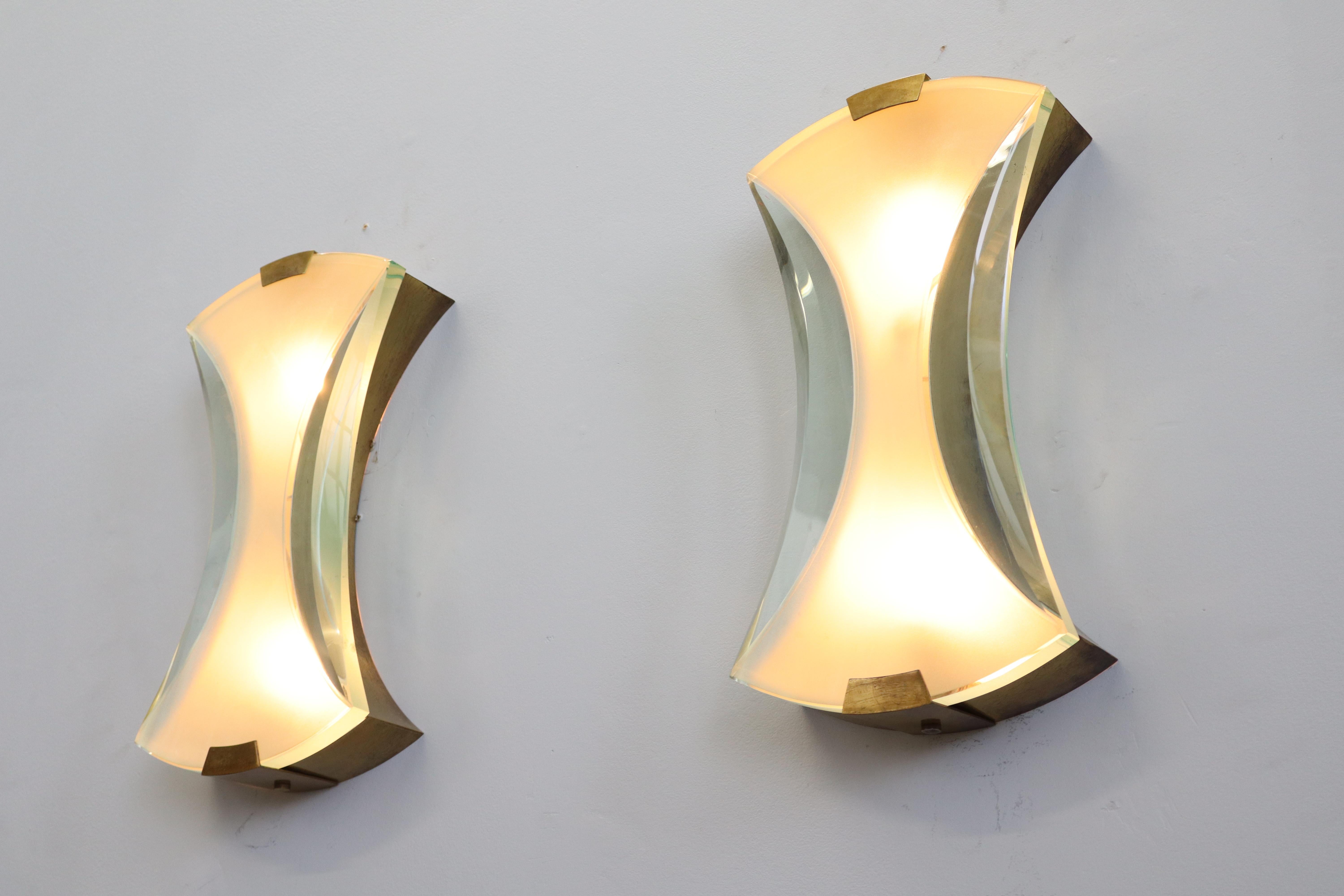 Max Ingrand Per Fontana Arte Rara Coppia Di Applique Modello 2225 en venta 7
