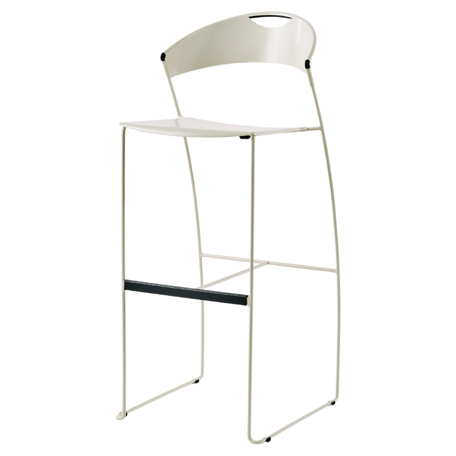 Baleri Italia Juliette Bar Stool in Steel by Hannes Wettstein For Sale