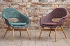 Juego de 2 sillones de descanso diseñados por Miroslav Navrátil, década de 1950, República Checa
