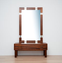 Mid-Century Swedish Mirror with Vanity Console from Ateljé Glas & Trä, 1950