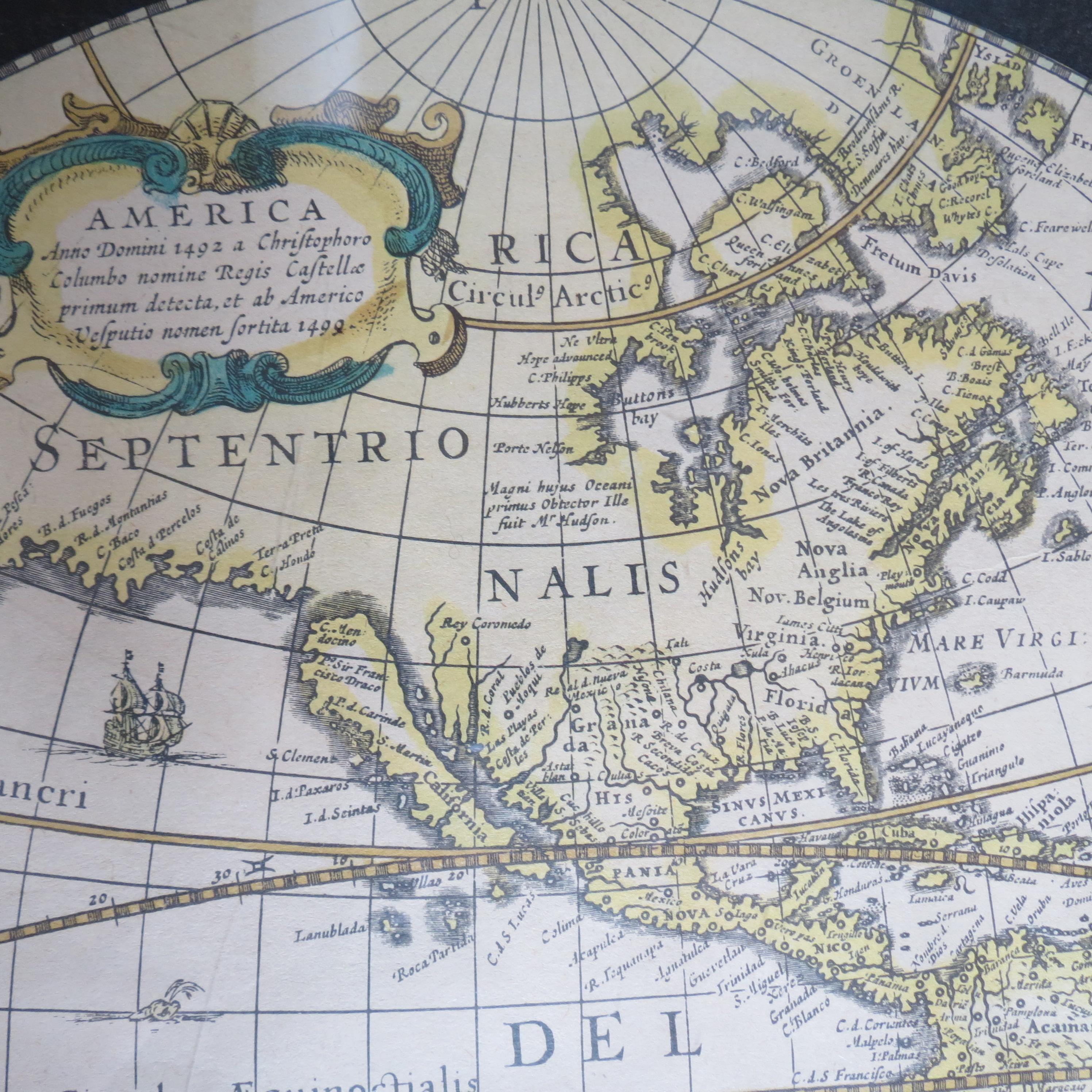1970s Maison Jansen Campaign Style Coffee Table World Atlas Map For Sale 10