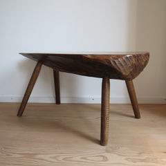 Table basse sur mesure en noyer, de style rustique