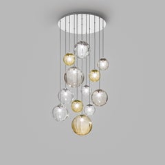 Vistosi Puppet Multi Suspension Light Blown Murano Glass Metal Base