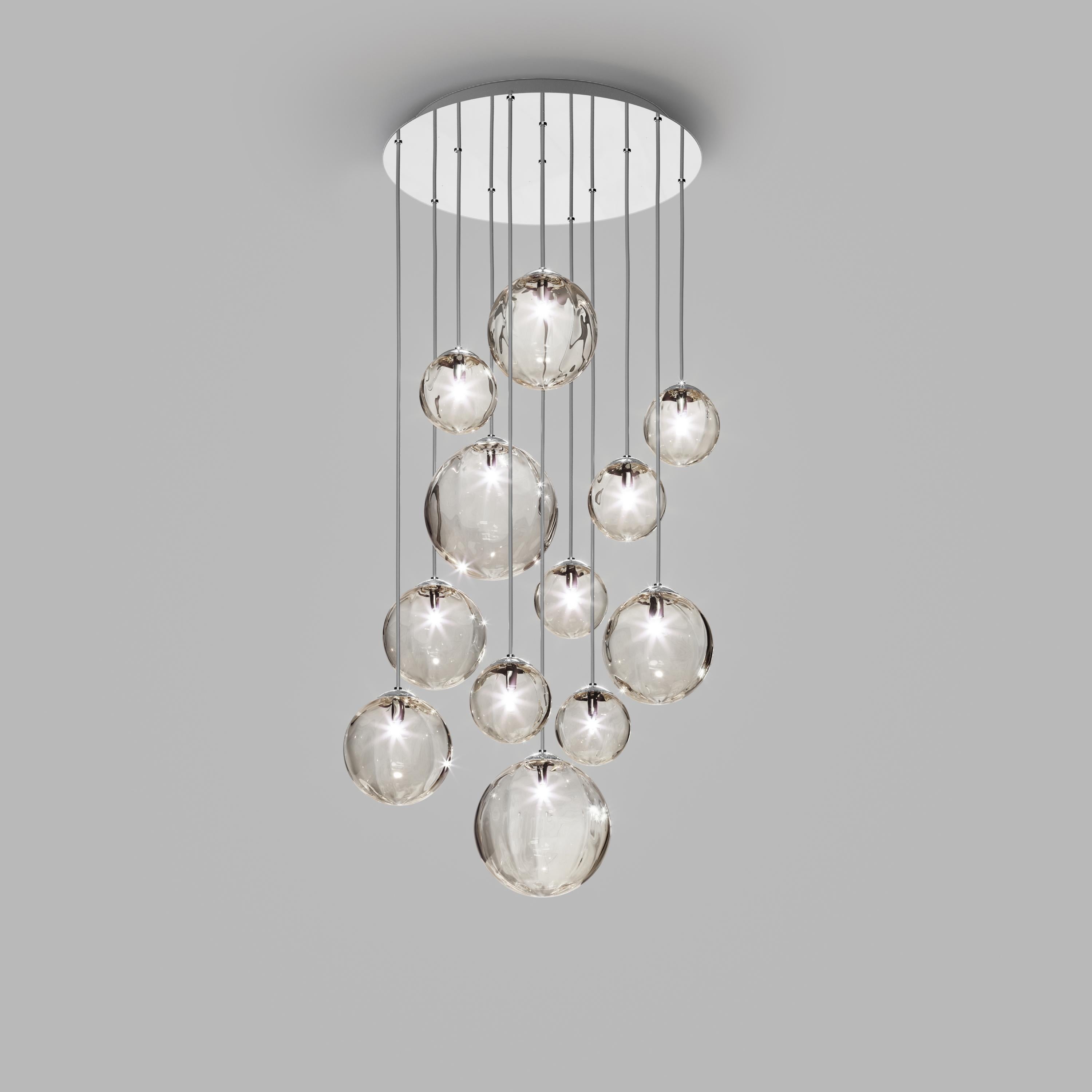 in vendita: Brown (Smoky) Vistosi Puppet Multi Sospensione Luce Vetro soffiato di Murano Base in metallo