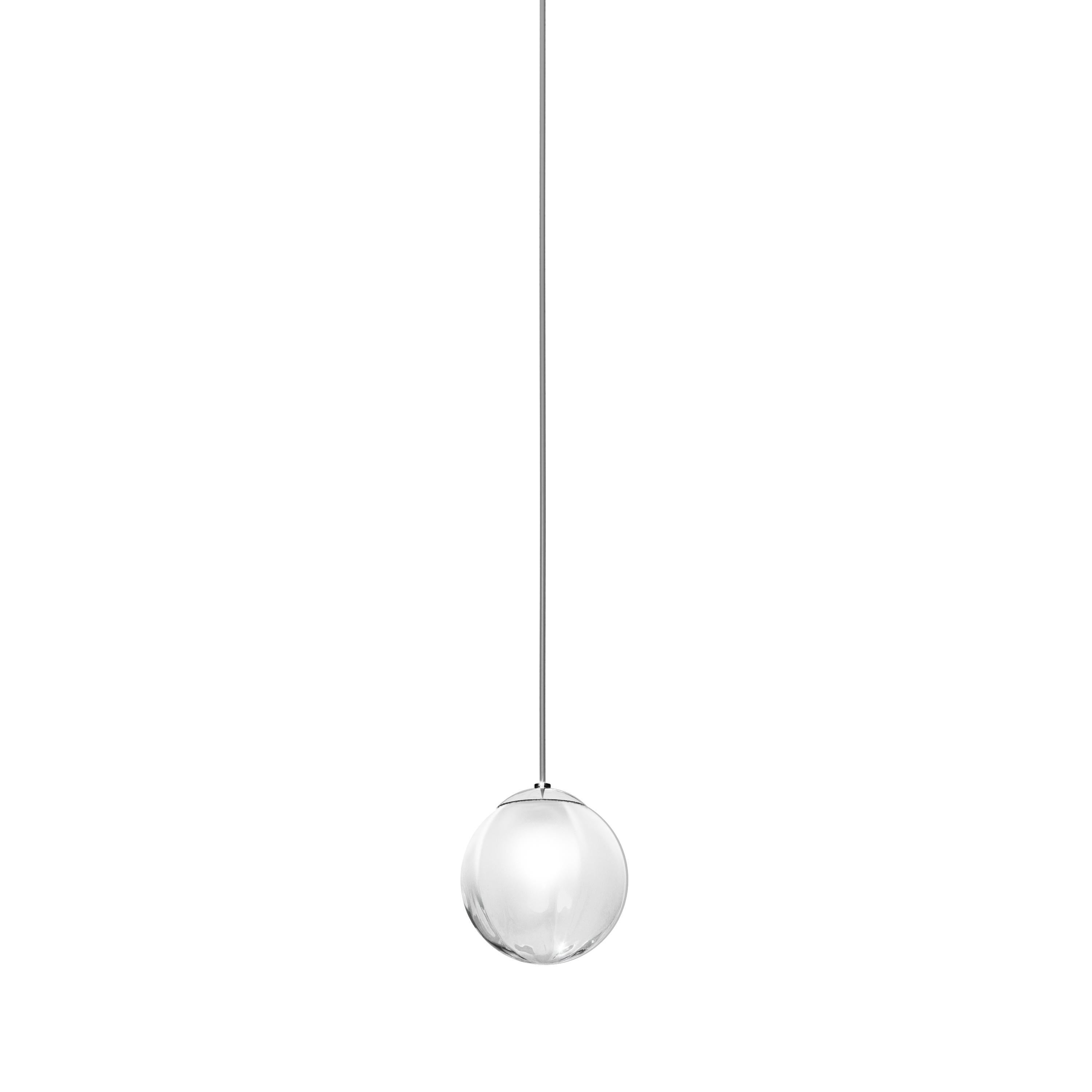 En vente : White (White and Shaded) Vistosi Puppet lampe à suspension simple en verre de Murano soufflé 3