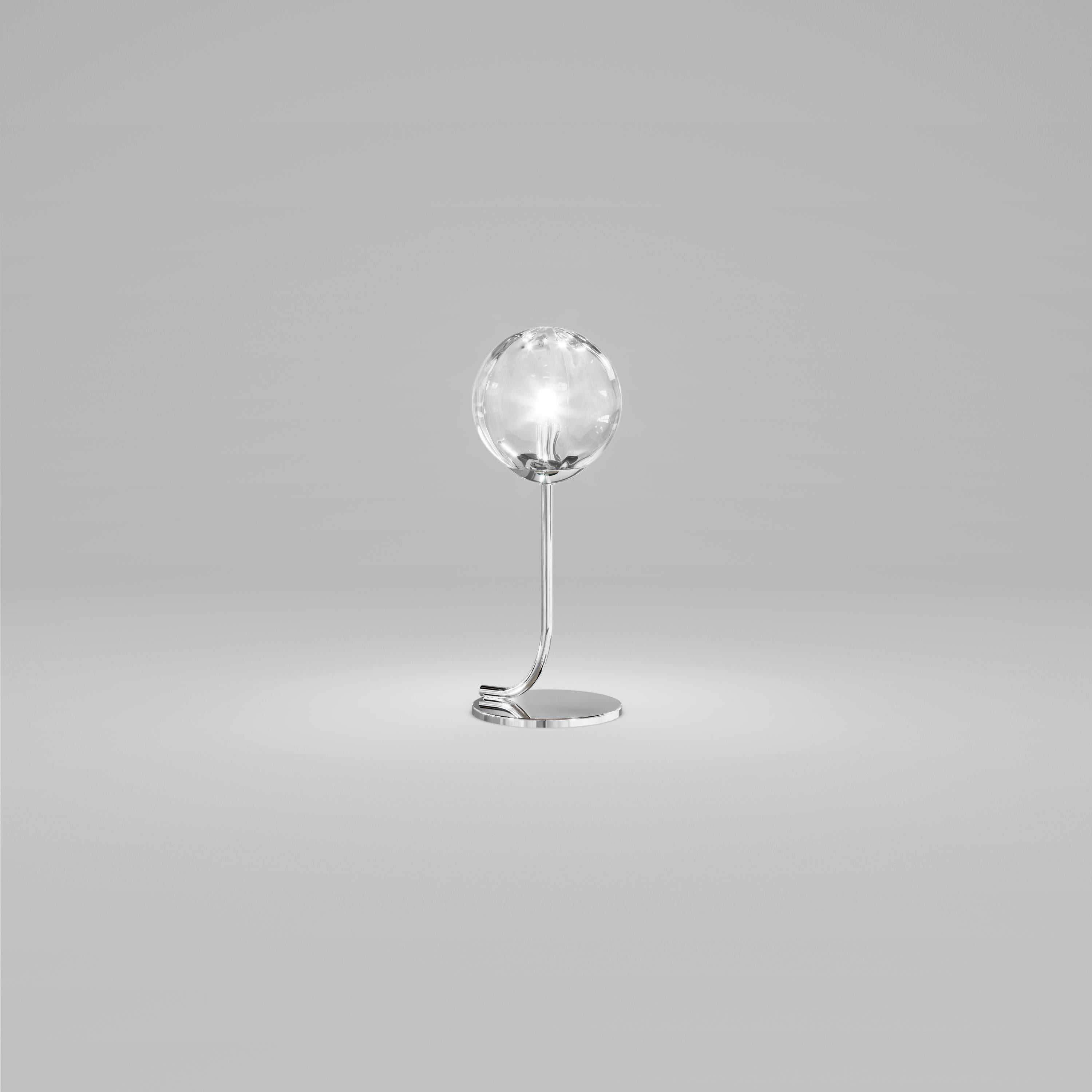 For Sale: Clear (Transparent Crystal) Vistosi Puppet Table Lamp in Murano Blown Glass and Metal Base