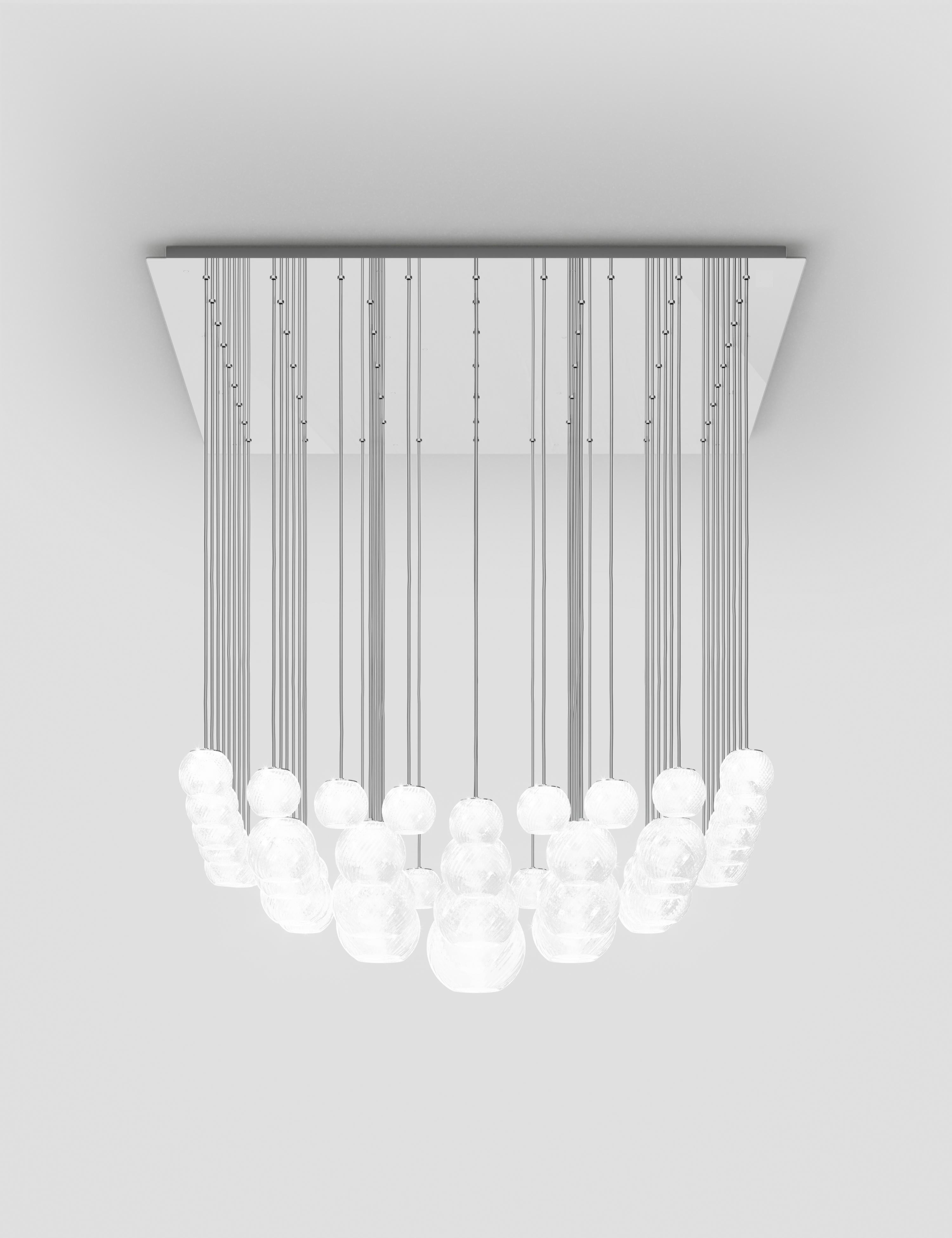 En vente : White (White and Striped Glass) Vistosi Oto SP SUR Suspension de Pio e Tito Toso