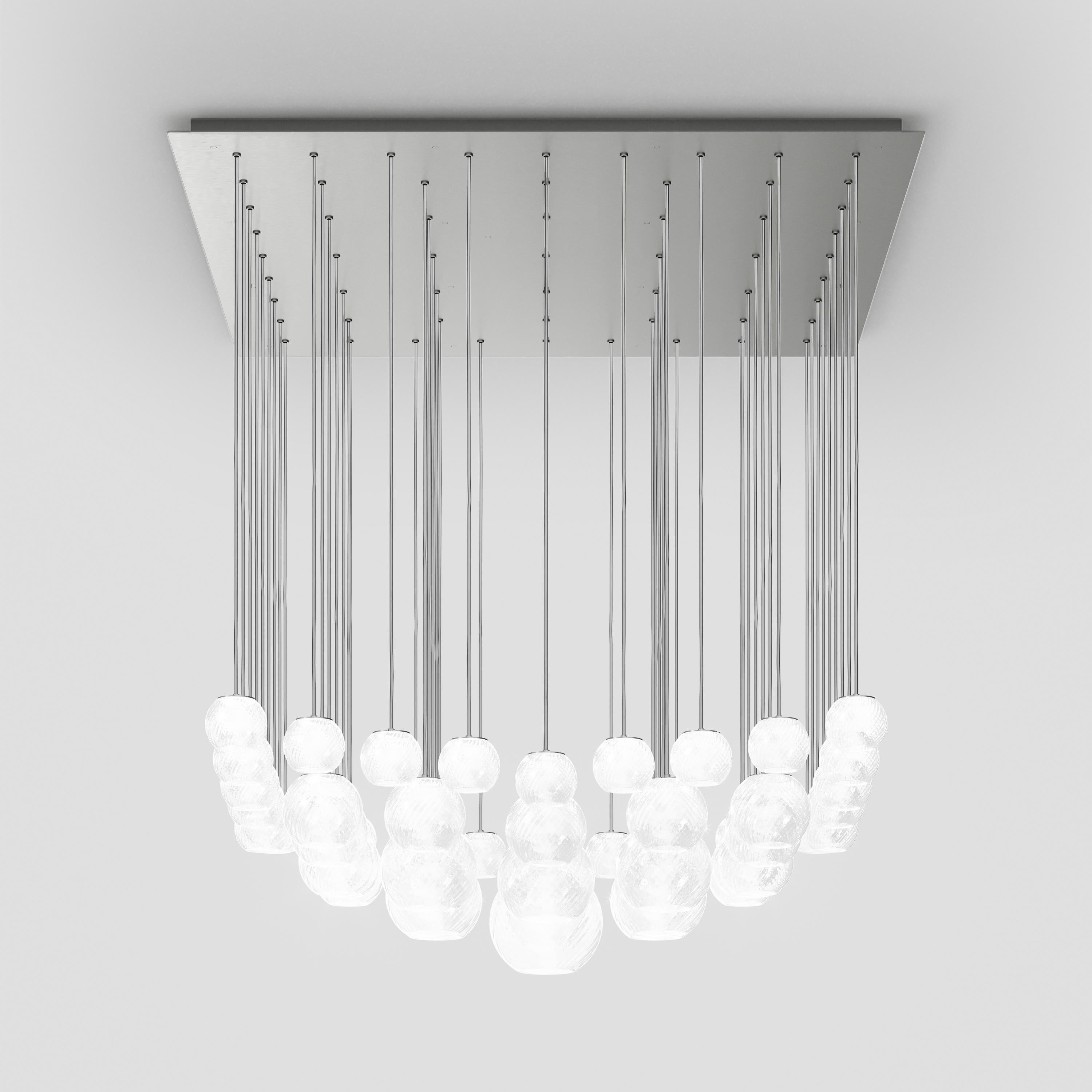 En vente : White (White and Striped Glass) Vistosi Oto SP SUR Suspension de Pio e Tito Toso 2