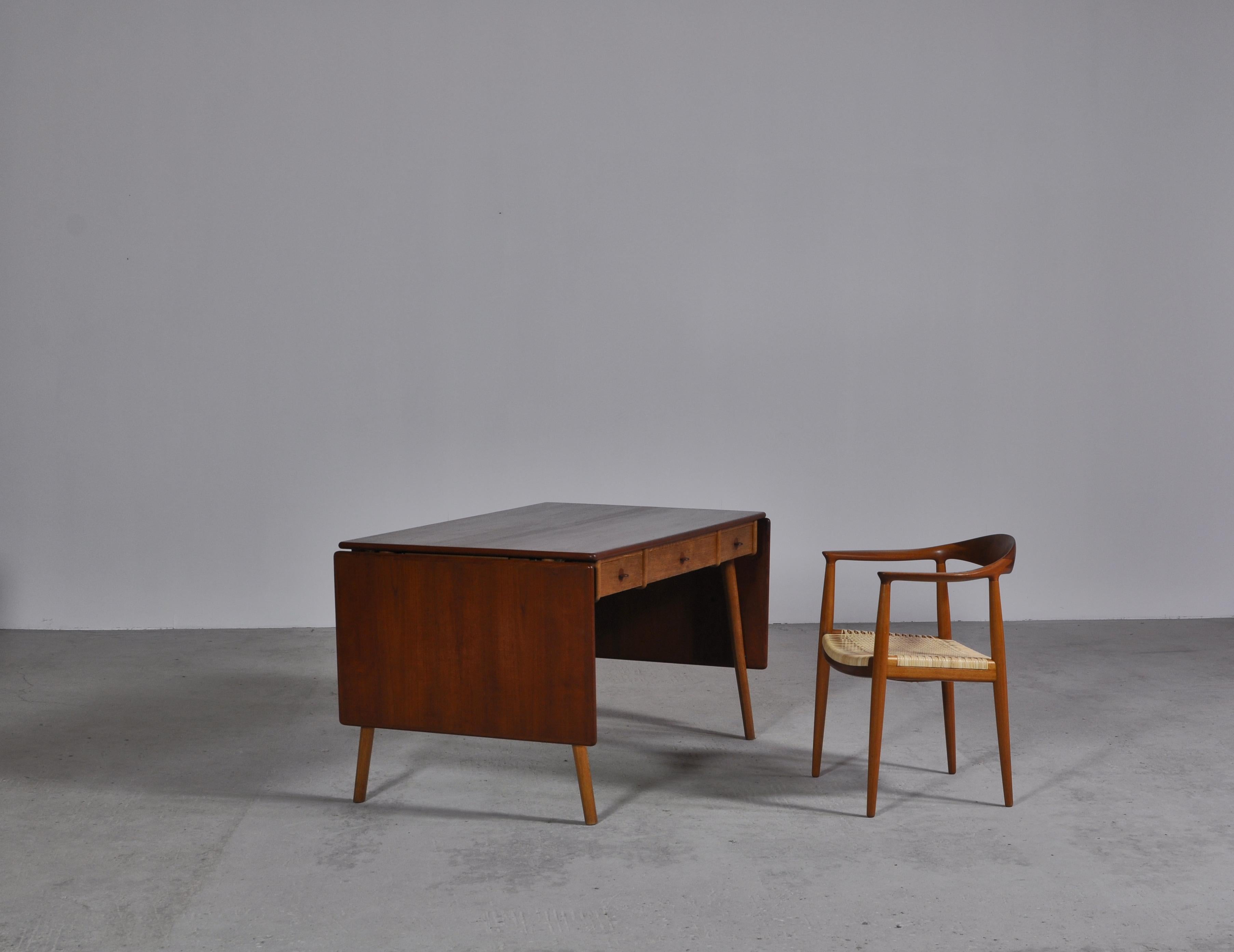 Danish Modern Oak & Teakwood Desk 