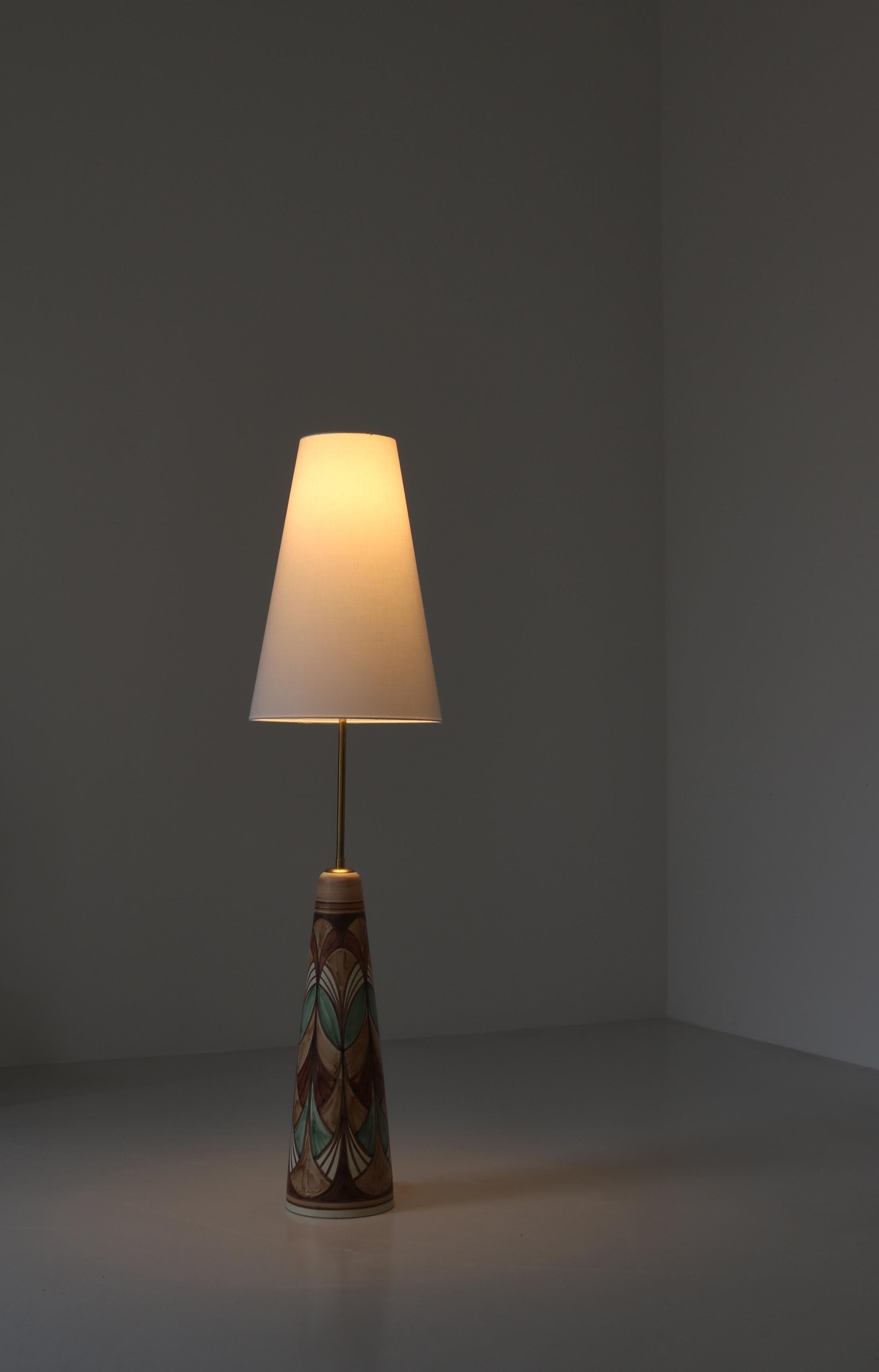 Large Ceramic Floor Lamp by Rigmor Nielsen for Søholm, 1960s, Danish Modern For Sale 1